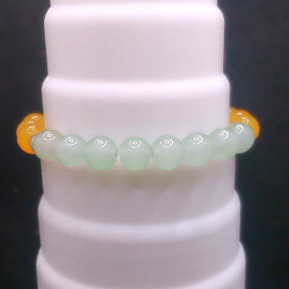 Artisan Tri Color Gemstone Bracelet Tigers Eye Green Aventurine Yellow Jade NEW - Picture 5 of 13